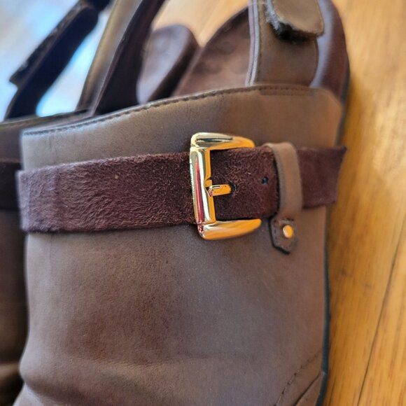 Vionic 9 Brown Leather Slingbacks Comfort Orthaheel CAIRNS - Picture 8 of 9